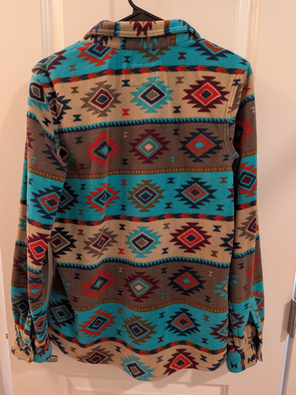 Women's Southwestern Patterned Fleece Button Up - Picture 2 of 6